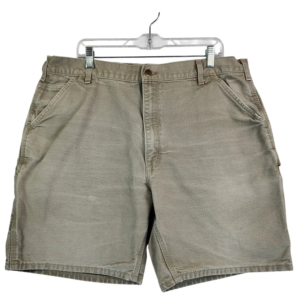 Carhartt 40 Tan Canvas Carpenter Shorts B25 DES Workwear Utility Gorpcore Rugged